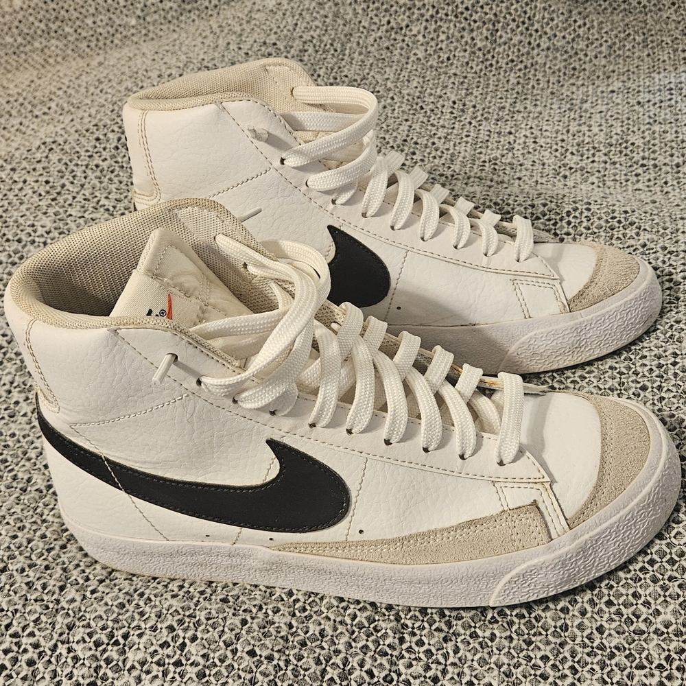Nike Blazer High-Top Sneakers in White and Black